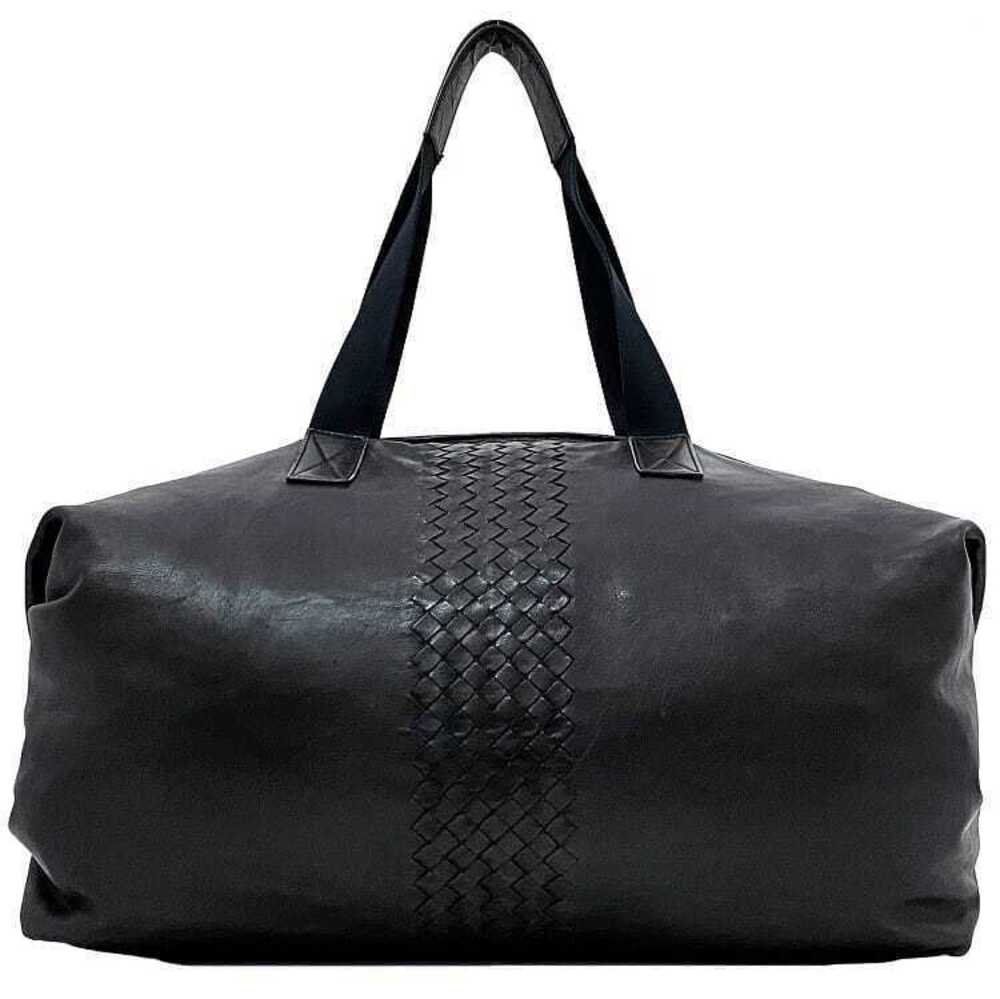 Bottega Veneta Intrecciato Leather Epev Travel Bag Black